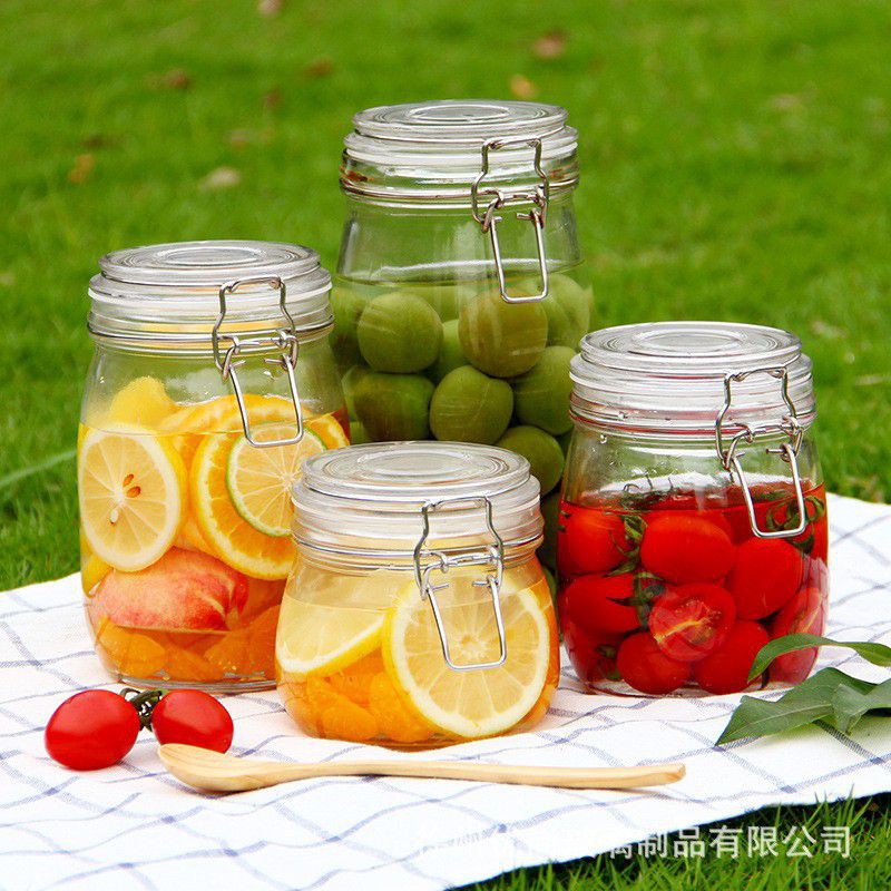 Hũ gia vị thủy tinh quai cài Inox | BigBuy360 - bigbuy360.vn