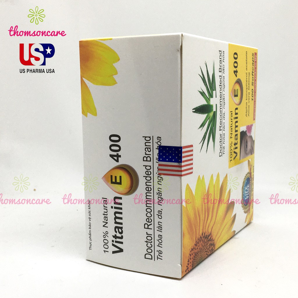 Viên uống Vitamin E 400 iu Giúp làm đẹp da - bổ sung vtm E 400mg ngăn ngừa lão hóa, tốt cho sinh lý