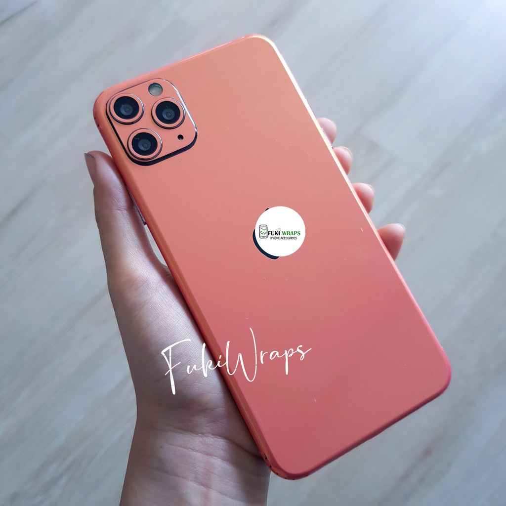 Tấm Dán Skin mặt sau Cam San Hô Full Viền Dành cho 13 Pro Max , 12 PRO MAX 7plus 8plus X XS XR XSMAX 11 PRO MAX