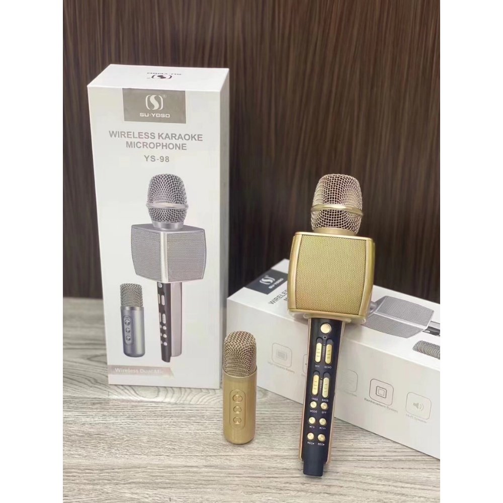 Micro YS-98 Mic Karaoke Bluetooth Tích Hợp Live Stream Sound Card 3 In 1 Cao Cấp, Mic Phụ Song Ca. Chính Hãng, BH 12T.
