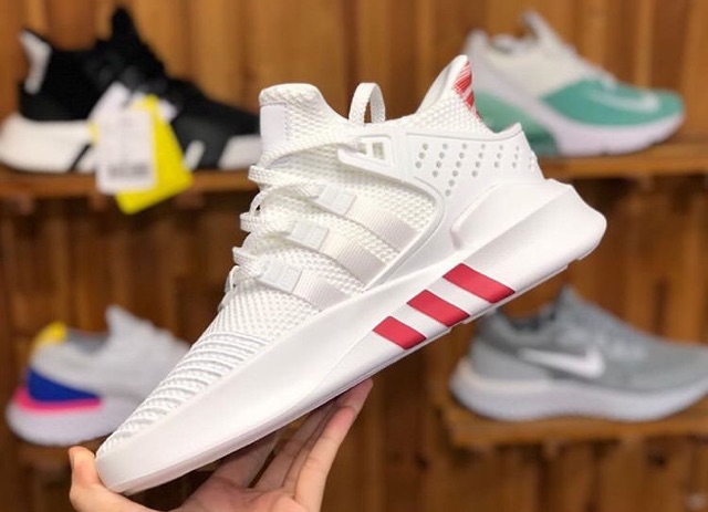 ( BẢN ĐẸP ) Giầy thể thao EQT ADIDAS trắng sọc đỏ