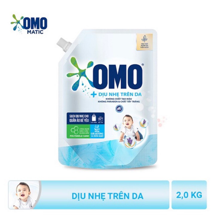 Nước Giặt OMO MATIC Dịu Nhẹ Cho Da Nhạy Cảm túi 2kg