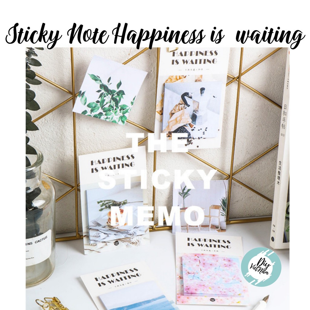 STICKY NOTE HAPPINESS IS WAITING