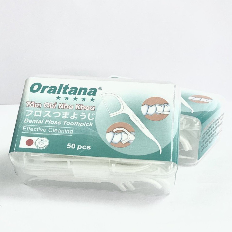 Tăm chỉ kẽ răng Oraltana Tanaphar 50 cây/hộp - Tăm chỉ kẽ rằng Oraltana chăm sóc răng miệng hộp 50 cây