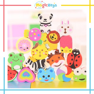 SET 10 Tẩy Chì Hoạt Hình Động Vật Trái Cây Ngộ Nghĩnh. Đồ Dùng Học Tập Cho Bé Từ 3-10 Tuổi STPS69TAN162
