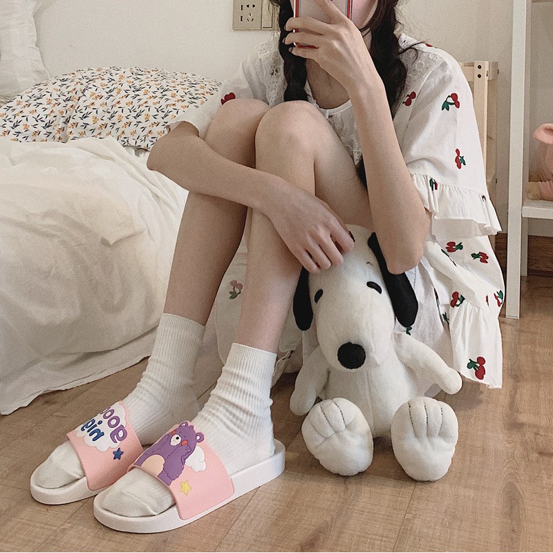 Dép mang trong nhà chống trượt họa tiết hoạt hình dễ thương dành cho bạn nữ AYUER
