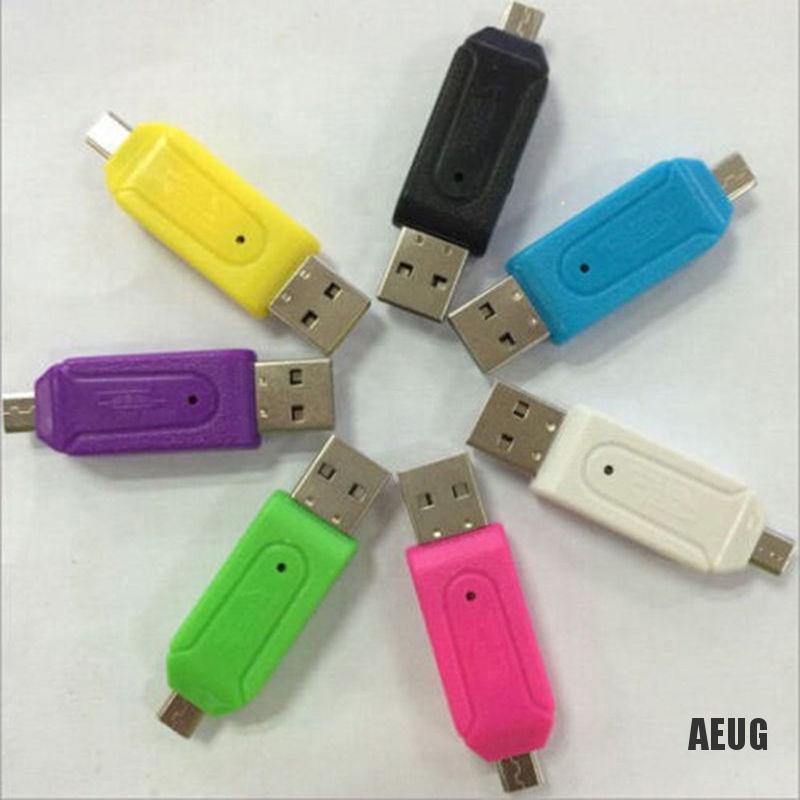 Đầu Đọc Thẻ Nhớ SD TF 2 Trong 1 Micro USB 2.0 OTG Cho Điện Thoại Android