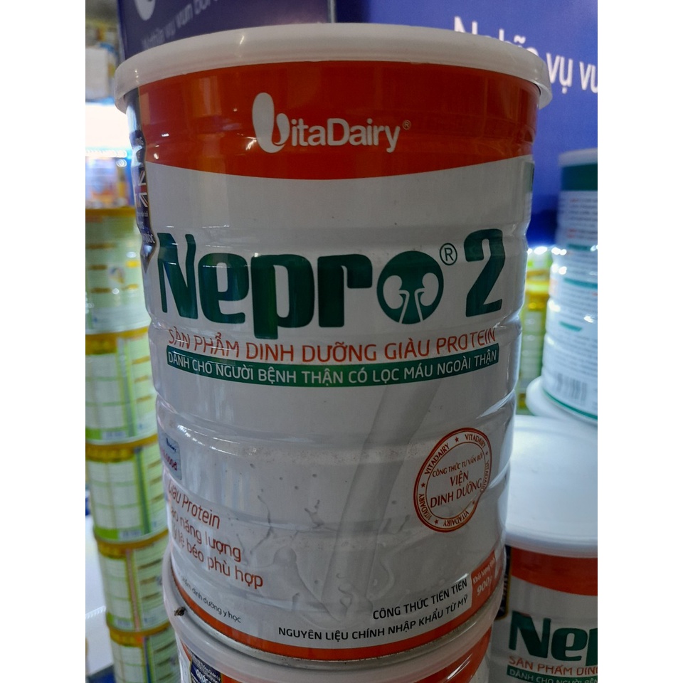 Lon Sữa 900g Nepro 2 Vitadairy Giàu Protein Dành Cho Người Thận Có Lọc Máu Ngoài Thận