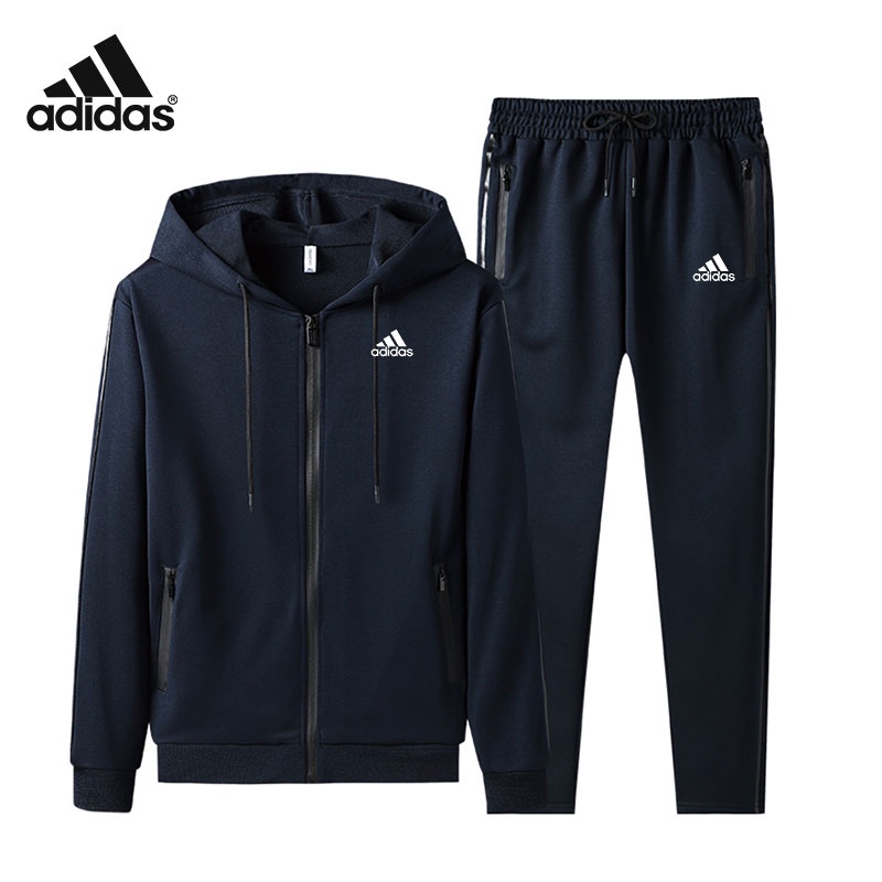Bộ Đồ Thể Thao Adidas Áo Hoodie Tay Dài Phối Quần Dài Thời Trang Cao Cấp Cho Nam
