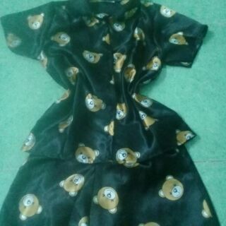 Set Đồ ngủ pijama phi bóng gấu cười
