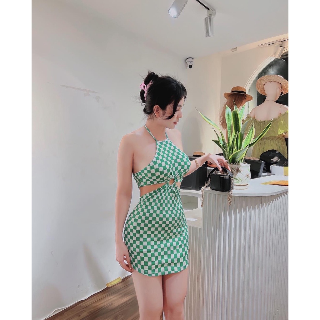 Đầm Body Khoen Cách Điệu Sẵn Mút Ngực