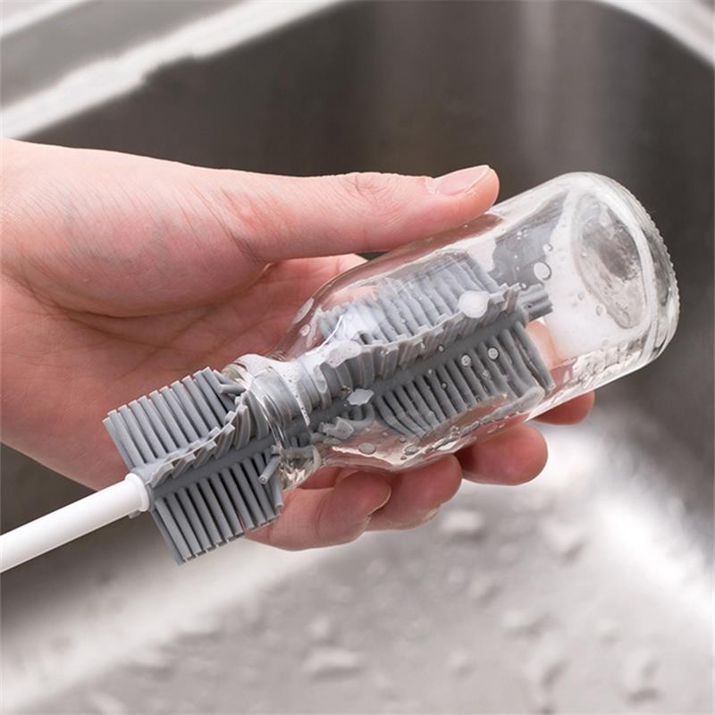 Bàn Chải Silicone Cán Dài Vệ Sinh Bình Nước/Bình Nước