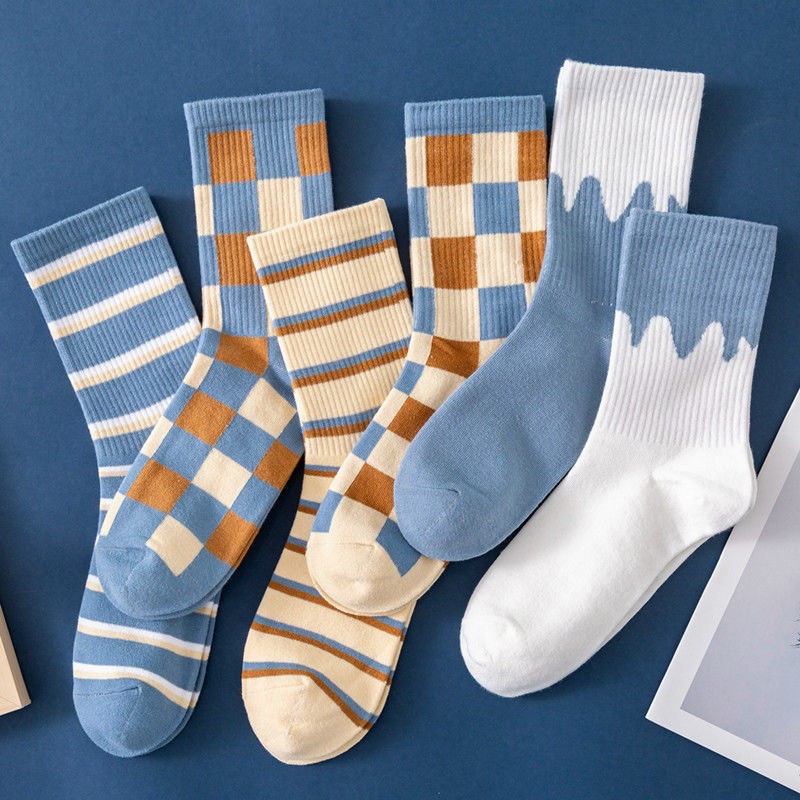 Set 5 Đôi Tất Nữ Cổ Cao Hàn Quốc Ulzzang Dễ Thương
