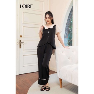 Bộ đồ ngủ lụa tay voan bồng bênh loirechic lpn08