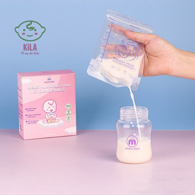 Túi trữ sữa Mama's Choice 120ml-250ml, túi đựng sữa mẹ đã tiệt trùng, sẵn sàng sử dụng