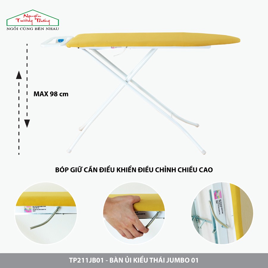 Bàn để ủi dạng đứng kiểu Thái Jumbo 01 Nguyễn Trường Thắng - TẶNG (Bình xịt nước) | Thái Jumbo 01 Iron