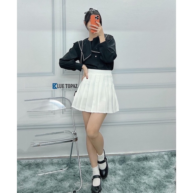 áo kiểu cổ vuông phối voan | BigBuy360 - bigbuy360.vn