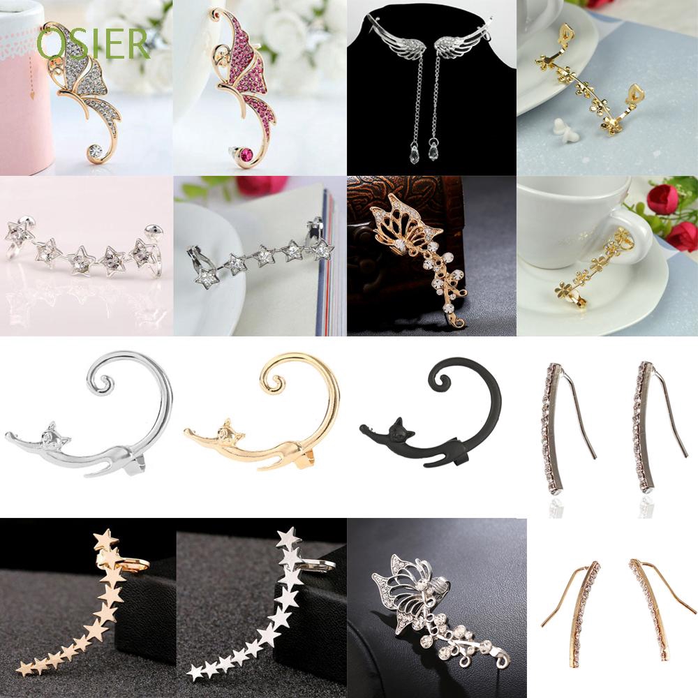 Khuyên xỏ/Khuyên kẹp vành tai đính đá thời trang cá tính cho nữ