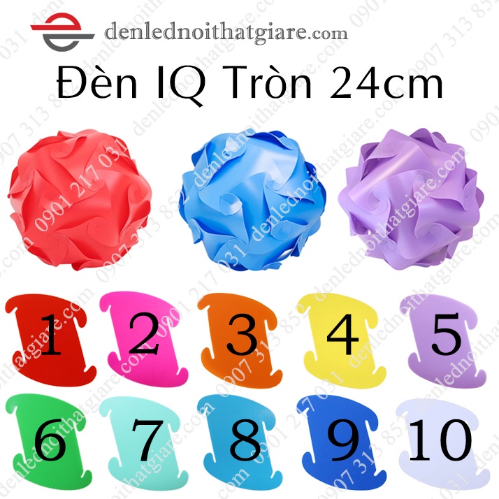 Combo 5 Đèn Lồng IQ lắp ráp bằng nhựa kiểu Tròn 24cm