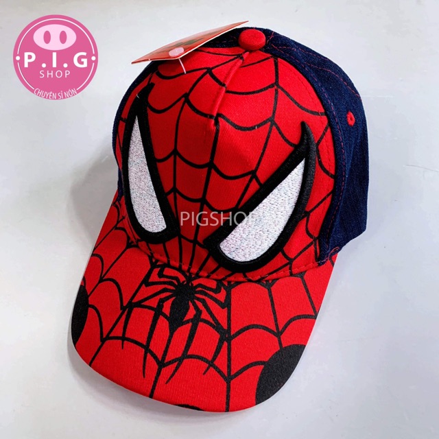 Nón kết người nhện Spiderman phối jean cho bé trai 2-8 tuổi