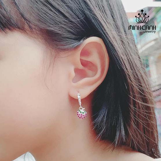 Bông Tai Bạc Trẻ Em Dâu Tây - Minh Canh Jewelry