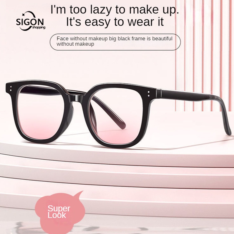 Mắt Kính Gọng Đen Chống Ánh Sáng Xanh/Hồng Thời Trang Cho Nữ