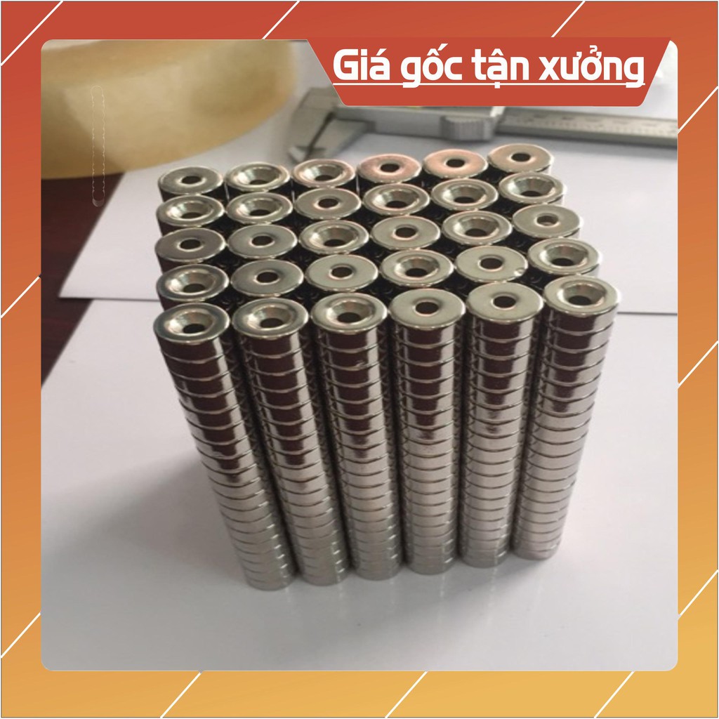 [Xả Kho] Nam châm viên 12.5*6mm lỗ vat, loại nam châm có lỗ bắt vít