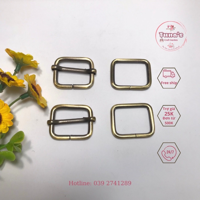 Khoen tăng giảm, khoen chữ nhật, khoen D 2,5cm