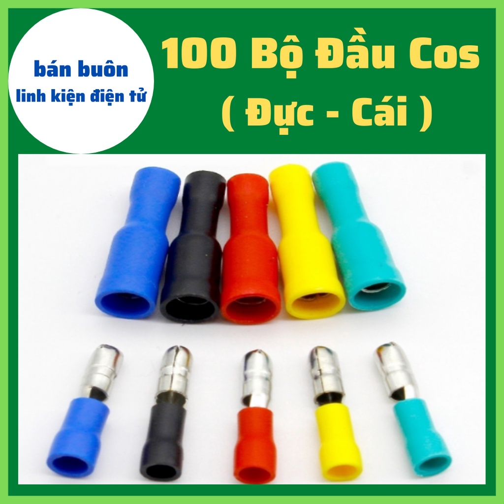 100 Đầu cos dây điên, đầu cos dây điện đực cái ( các loại) MPD, FRD