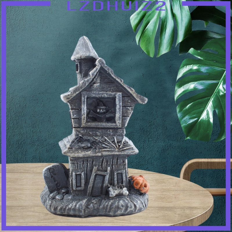Mô Hình Ngôi Nhà Bằng Nhựa Có Đèn LED Trang Trí Halloween