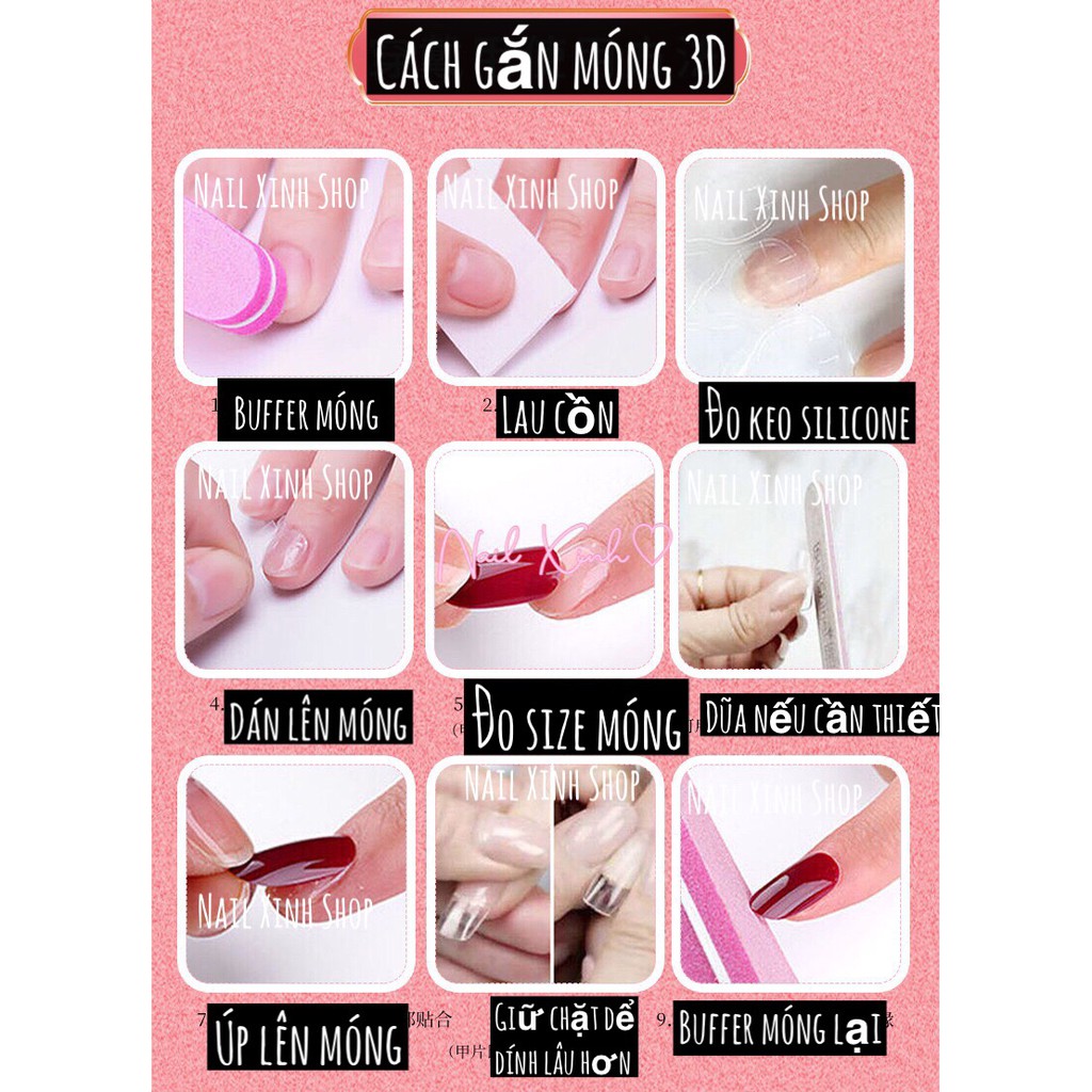 Set 24 Móng Tay Giả Trang Trí Nghệ Thuật DIY -Nail Xinh shop