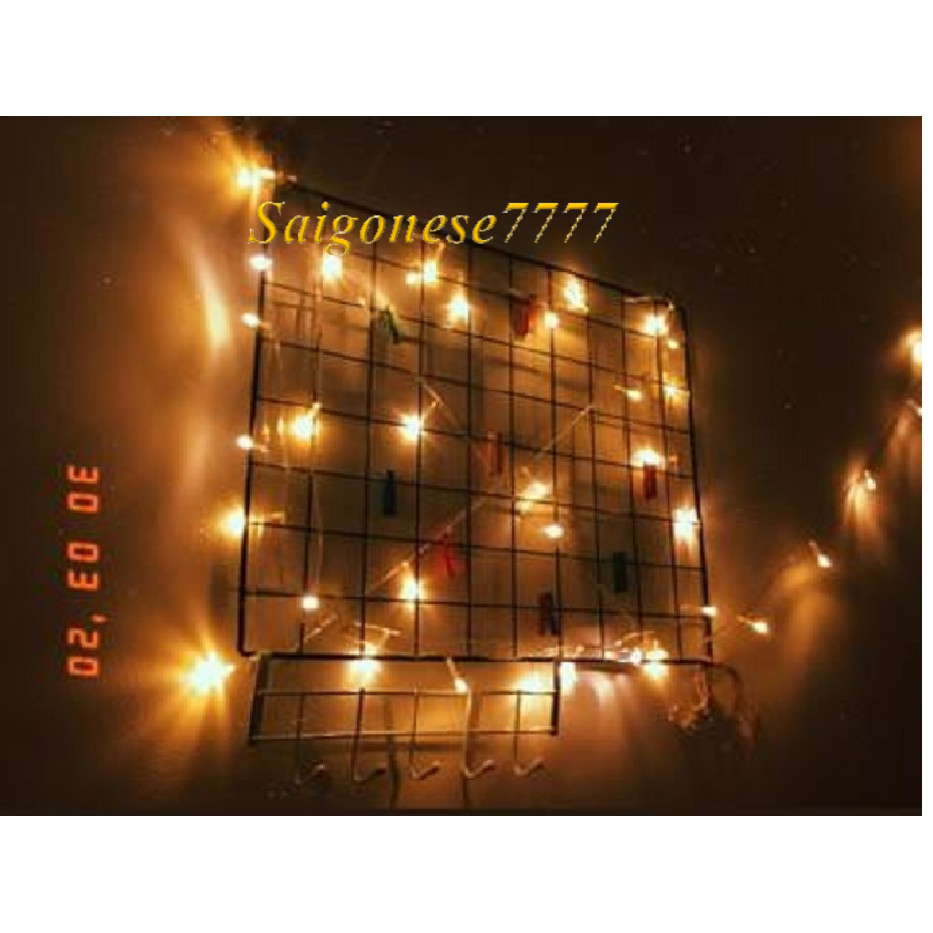Combo Khung Hình Lưới Sắt+ Đèn Led Xài Pin Dài 3M 30 Bóng Đèn Đom Đóm Kẹp Hình Nghệ Thuật Trang Trí Decor