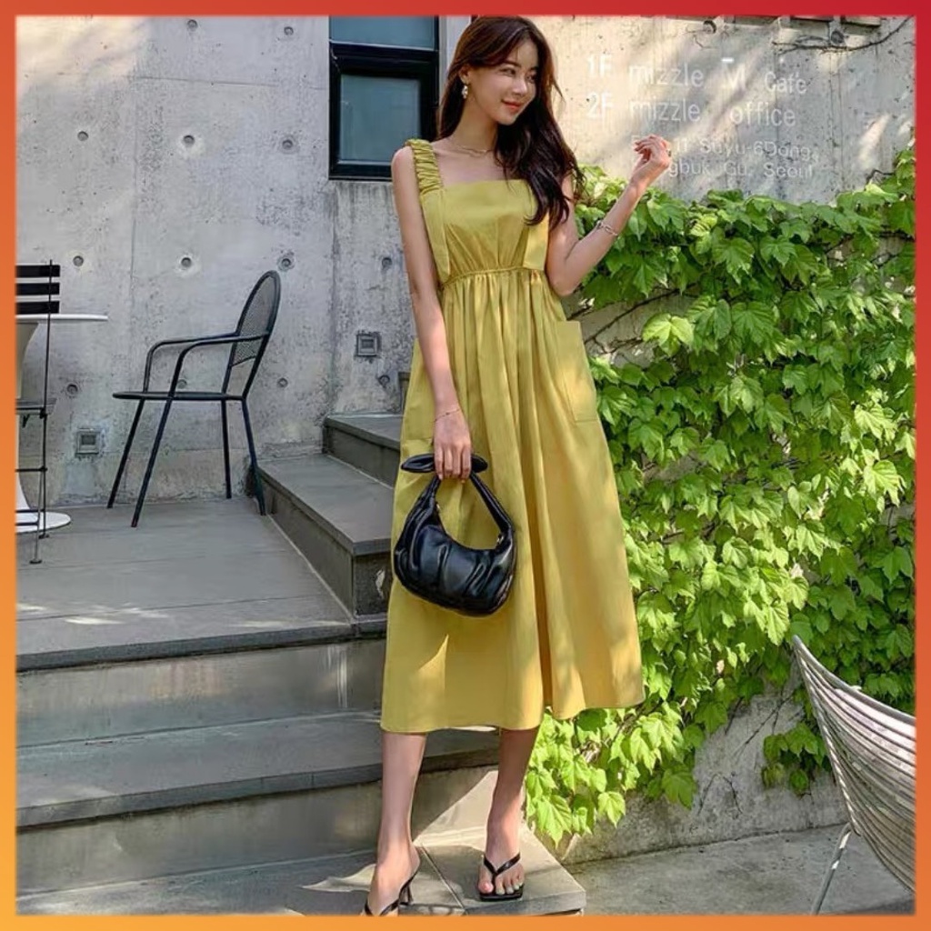 Váy đầm hai dây, đầm váy babydoll 5 màu đi biển đi chơi siêu hot MSP86437