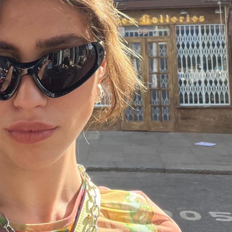 Kính Mát Mắt Mèo Nửa Gọng Nhiều Màu Sắc Phong Cách Phương Tây Thời Trang Cho Nữ