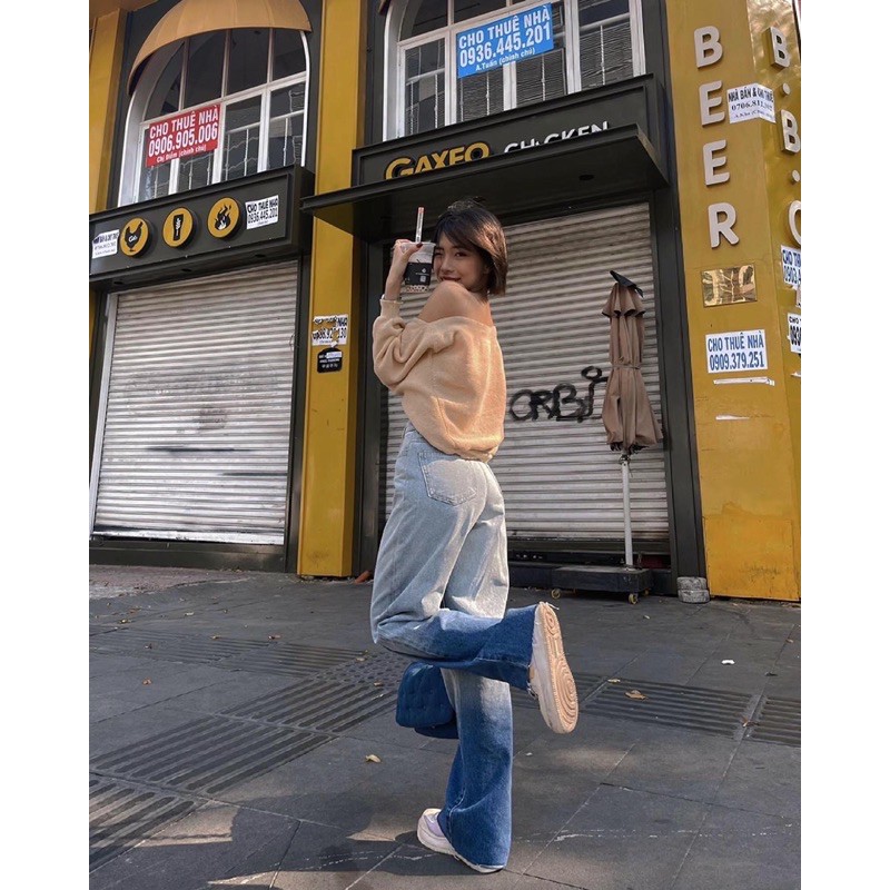 Quần culottes jeans ombre siêu ngầu