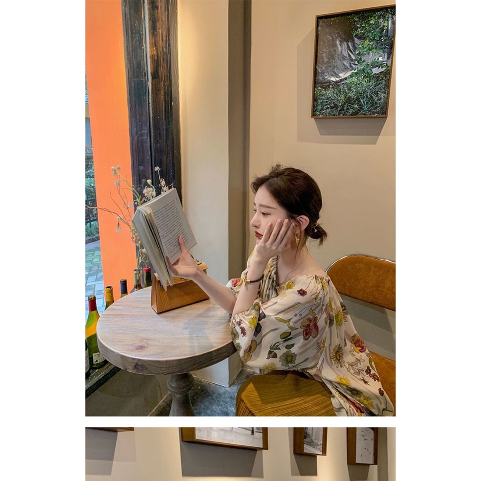 Bộ áo ngắn tay và quần ống rộng phong cách phương tây mùa hè cho nữ