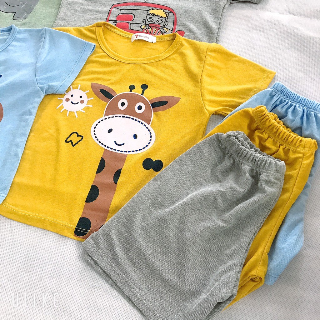 Bộ cộc tay cho bé Tanosa Kids Bộ hè bé trai hình thú ngắn tay chất thun cotton mềm mịn 1-5 tuổi