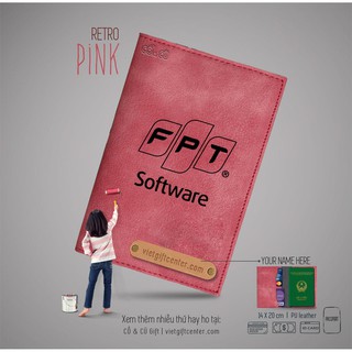Ví Đựng Hộ Chiếu Màu Hồng Retro