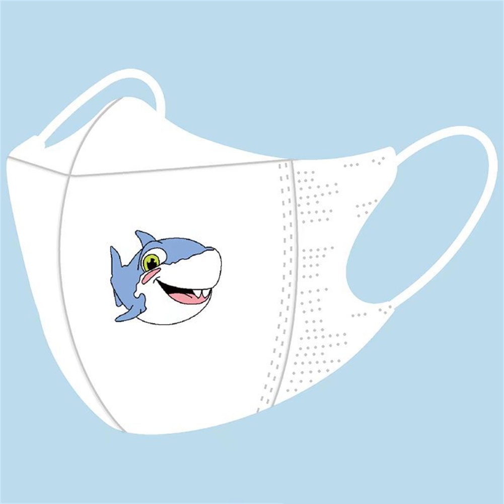 Bộ 10 Khẩu Trang 3 Lớp Dùng Một Lần In Họa Tiết Hoạt Hình Xe Hơi / Cá Mập / Công Chúa Elsa / Khủng Long 3D Cho