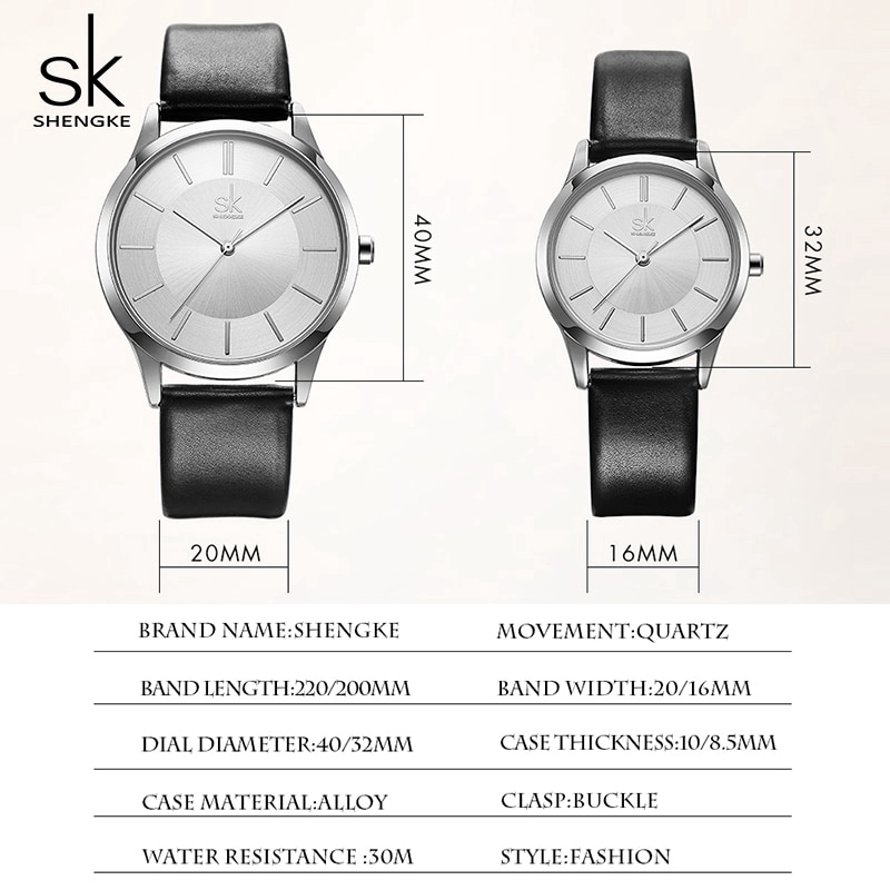 shengke leather couple watches K8037