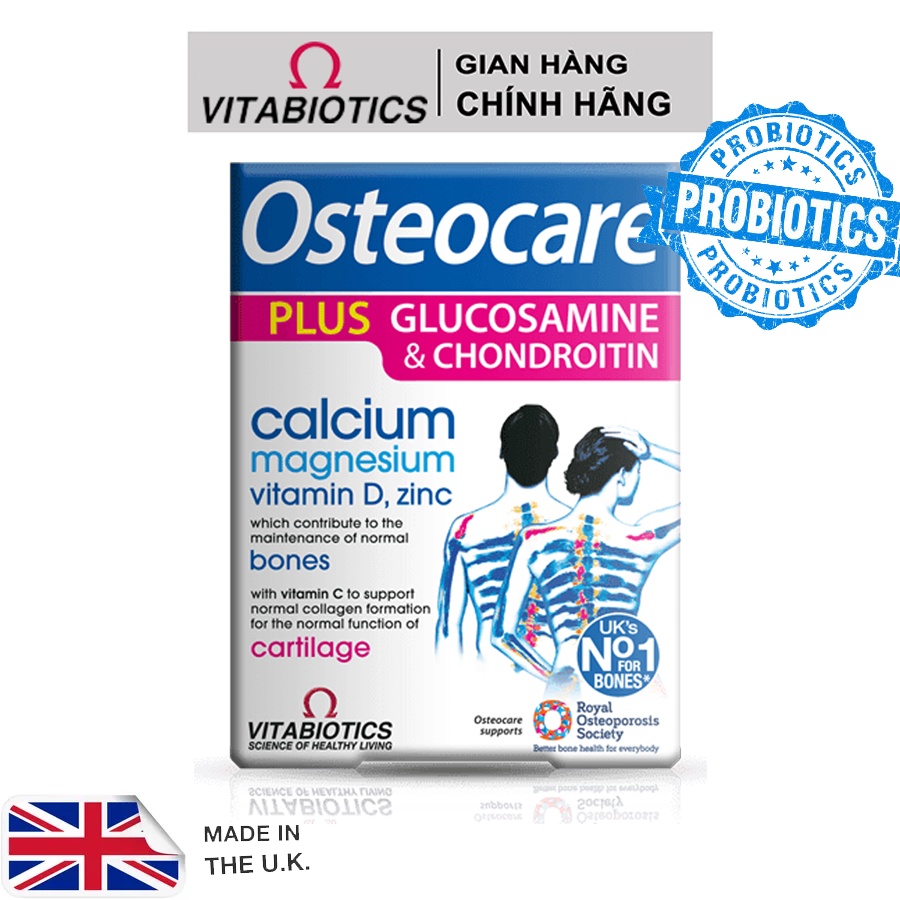 Canxi Osteocare Plus Glucosamine xương khớp chính hãng Vitabiotics UK