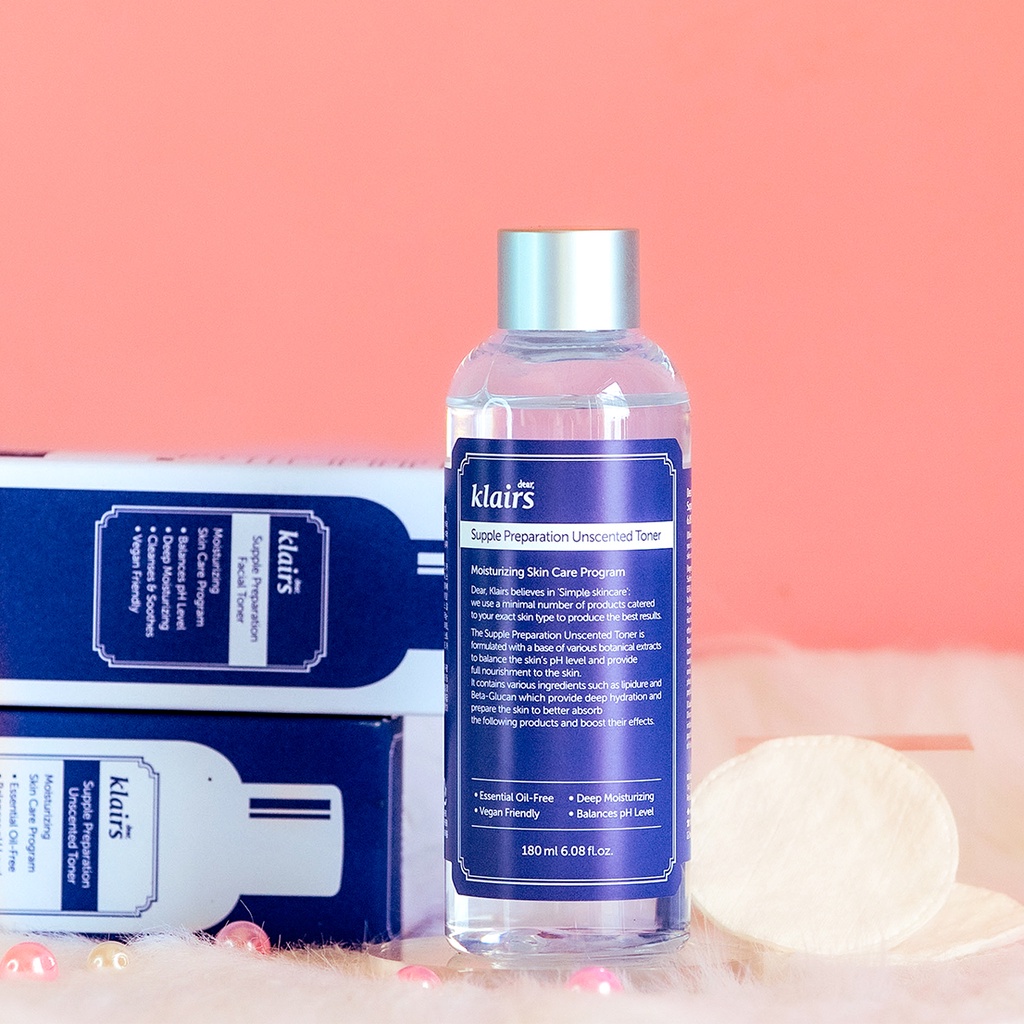Toner Klairs Không Mùi Moon21, Nước hoa hồng Klairs Supple Preparation Toner 180ml cho da nhạy cảm