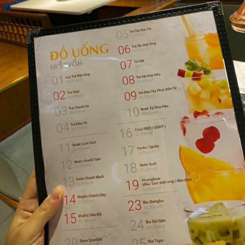 Bìa menu 10 trang A4