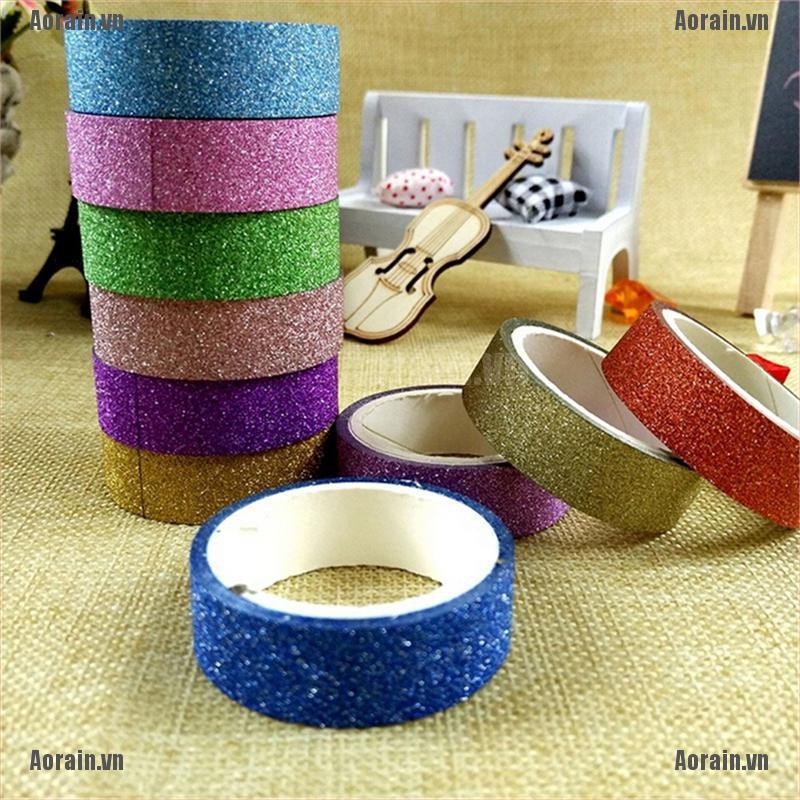 Bộ 10 Cuộn Băng Keo Washi Lấp Lánh Nhiều Kiểu Dáng Sáng Tạo