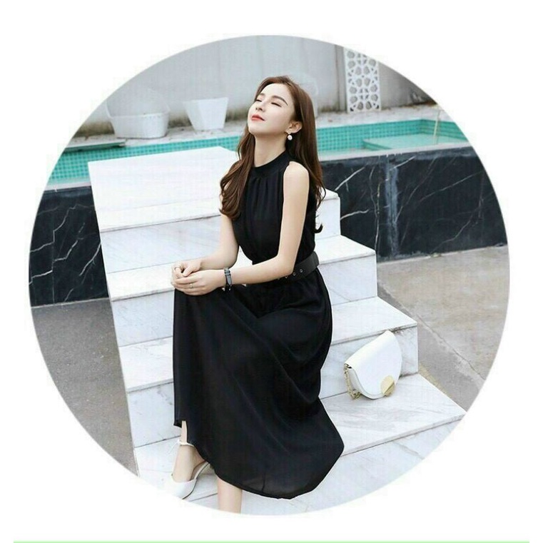 ĐẦM MAXI CỔ TRỤ KÈM NỊT Lh 0917399527