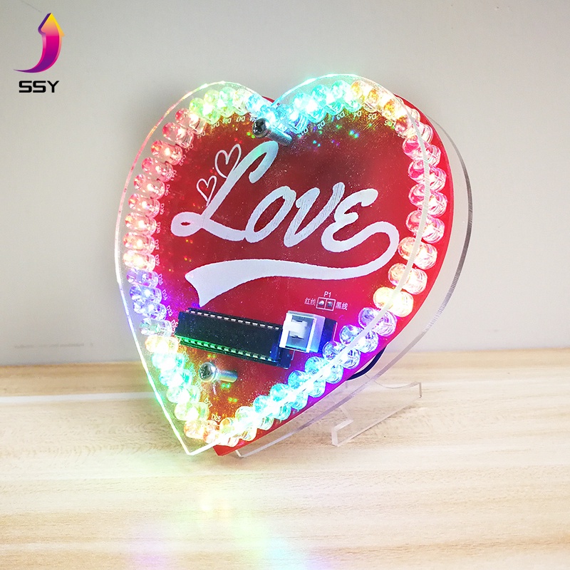 (Giá Tuyệt Vời Lớn) Bộ Đèn LED Hình Trái Tim Nhiều Màu Tự Làm Bộ Phận Đèn Nước Micro Hình Trái Tim