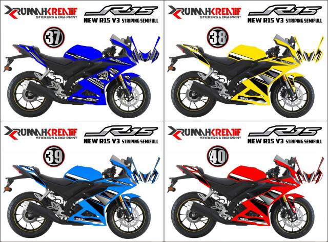 Sticker Dán Trang Trí Xe Yamaha R15 V3 / New R15 2017-2019