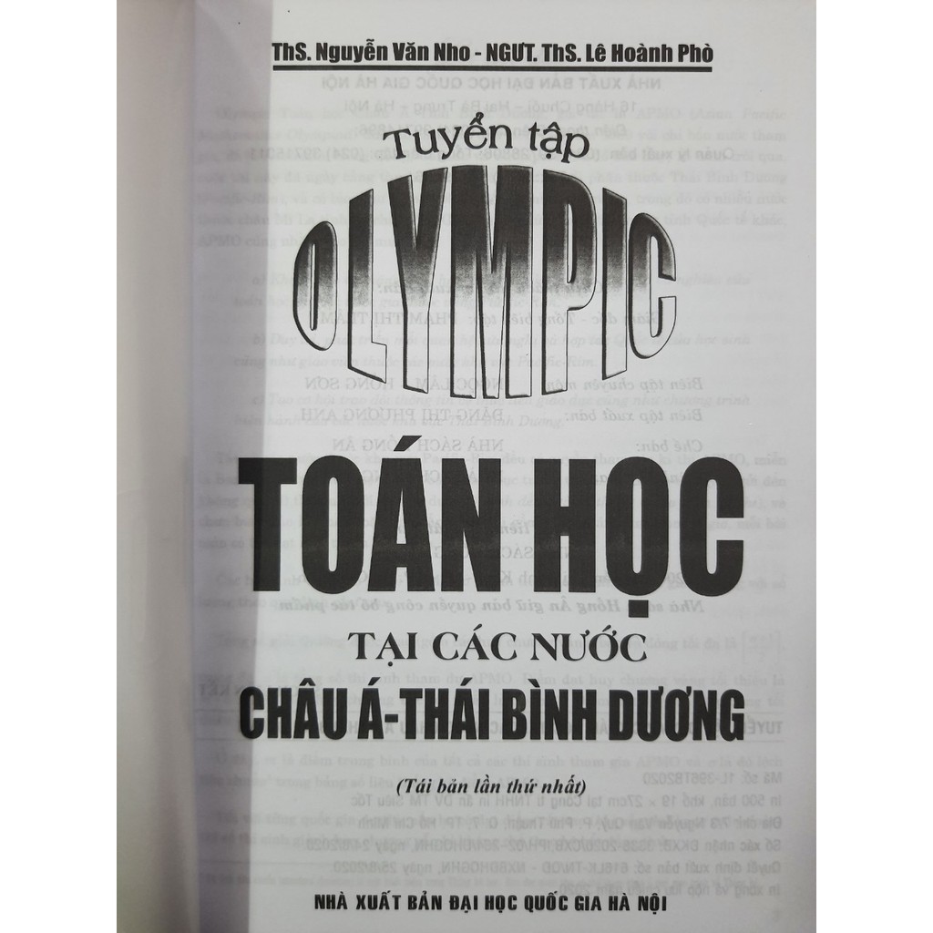 Sách - Tuyển tập OLYMPIC Toán học tại các nước Châu Á - Thái Bình Dương