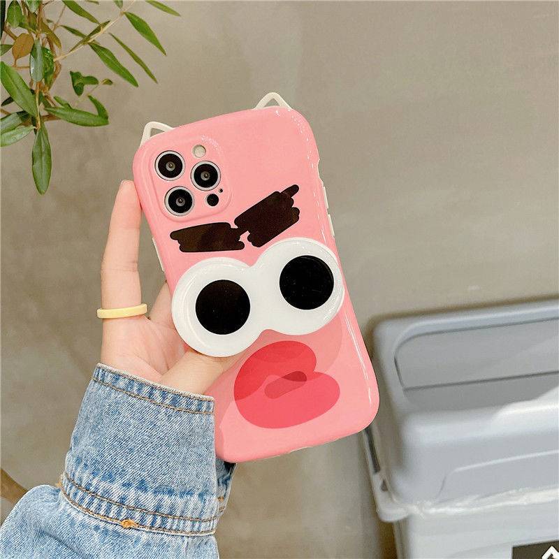 Dễ Thương Ốp Điện Thoại Có Giá Đỡ Hình Lông Mày Và Mắt To Cho Iphone 11 / 12promax / 7 / 8 / Plus / Xr / X / Xs