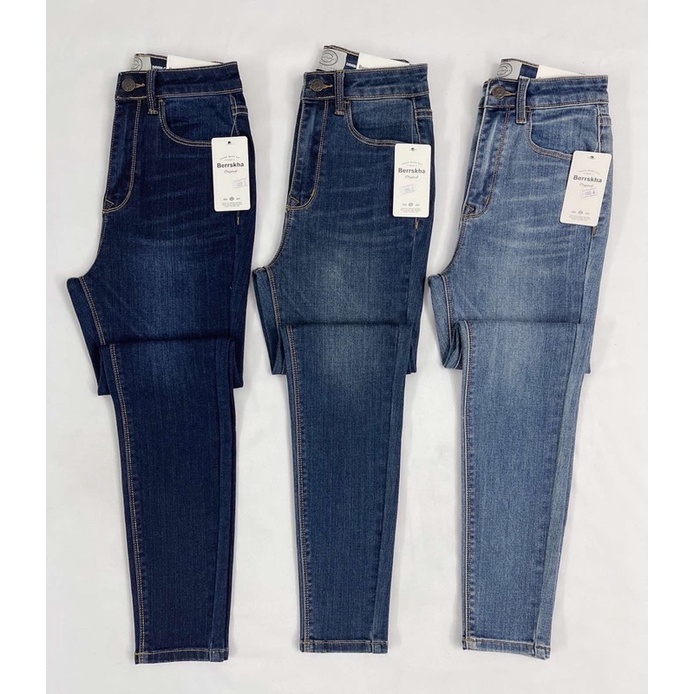 Quần skinny 9 tấc trơn Berrskha lưng cao qua rốn